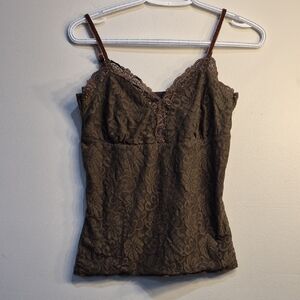 Reitmans Brown Floral Lace Camisole